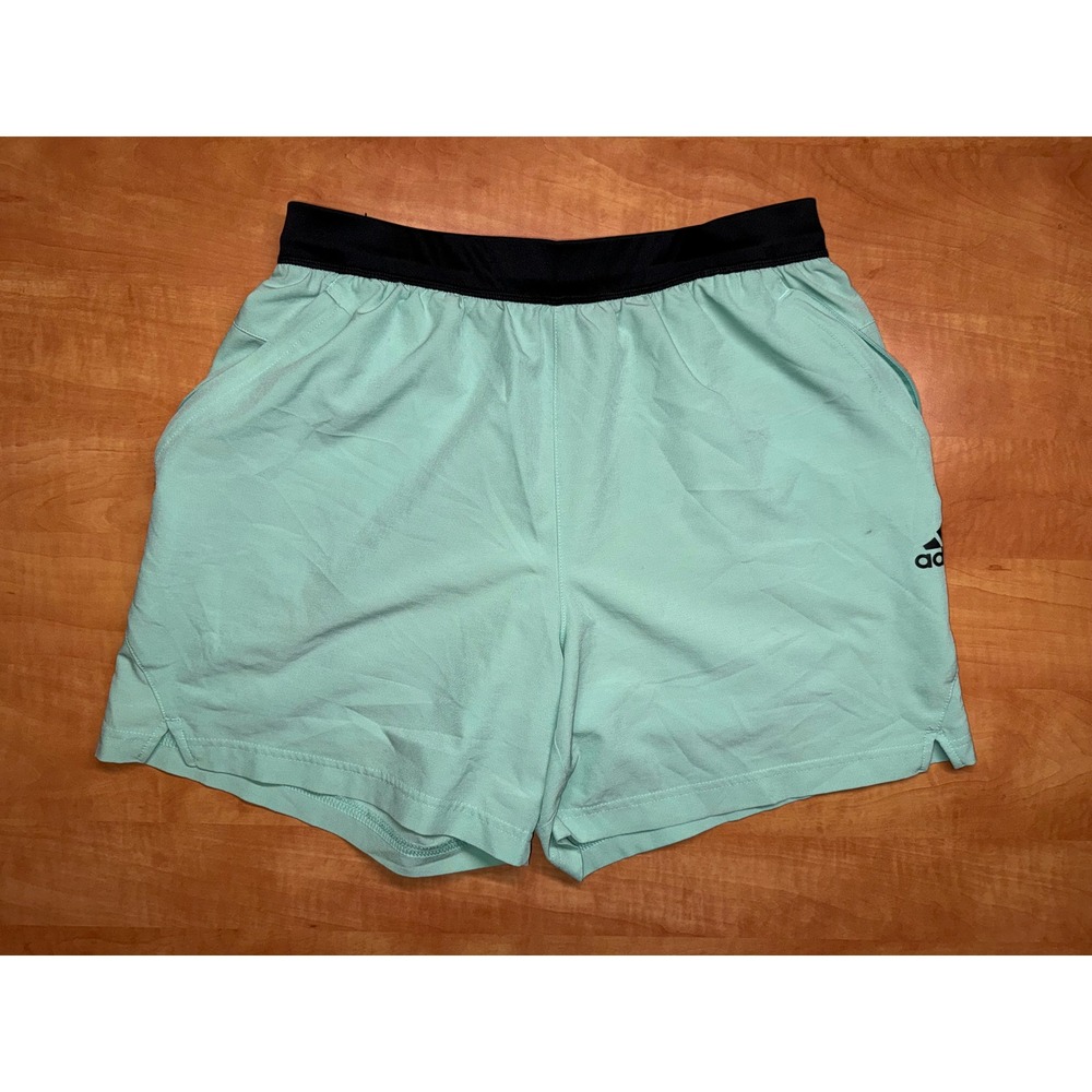 Adidas Aeroready Mens Shorts Mint Green Black Training Athletic Size Medium